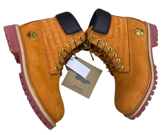Timberland Premium Embossed Graphic Waterproof Leather Boots - Wheat